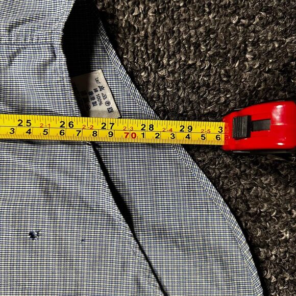 Lands’ End Button-Down Shirt Men’s 16.5-33 Blue Micro Check Long Sleeve Vintage - Picture 7 of 7